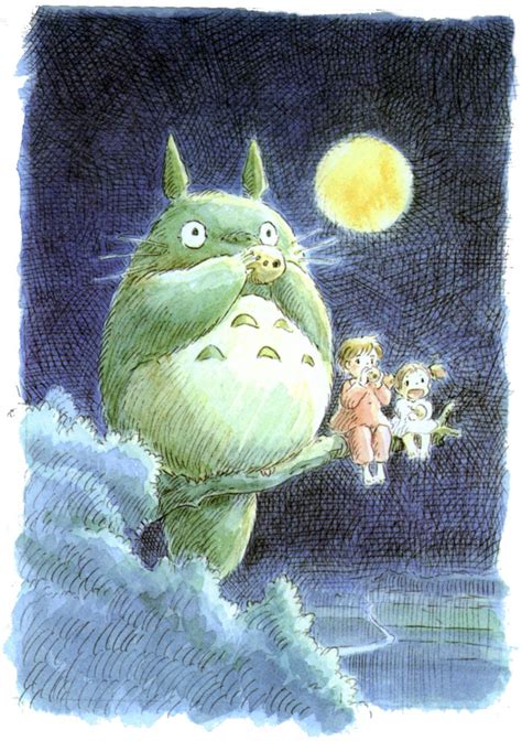 A collection of beautiful Totoro artwork in watercolor. The numbered pictures would make a ...