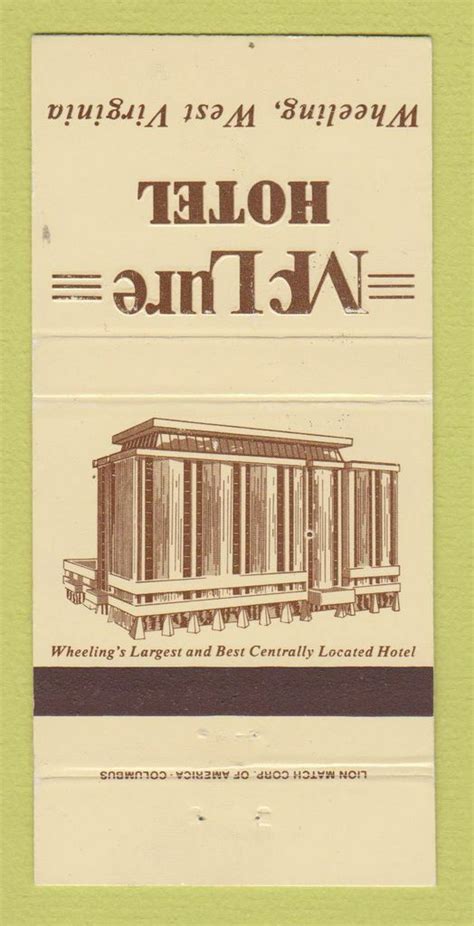 Matchbook Cover - McLure Hotel Wheeling WV 30 Strike | eBay