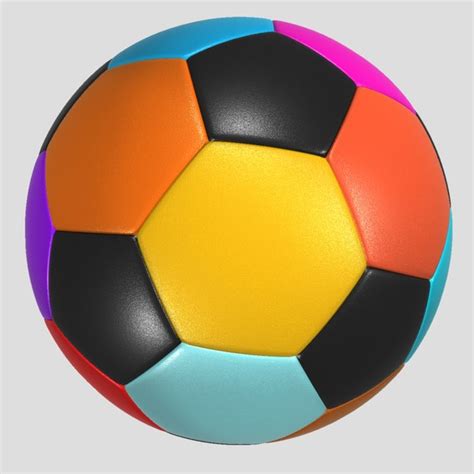 soccer ball colorful 3d model