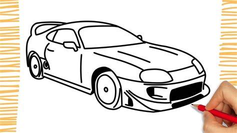 How to Draw a TOYOTA SUPRA I Easy - YouTube