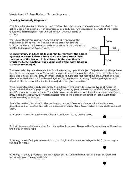 Free Body Diagram Worksheet Answers – Zip Worksheet