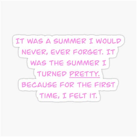 "Quotes The Summer I Turned Pretty sticker" Sticker for Sale by ...