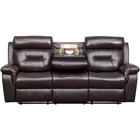 Watson Brown Leather Reclining Sofa with DDT | 1G-7123RS | AFW.com