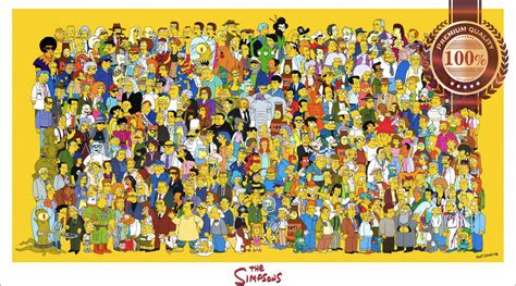 THE SIMPSONS CHARACTERS CAST TV SHOW ORIGINAL DRAWN ART PRINT PREMIUM ...