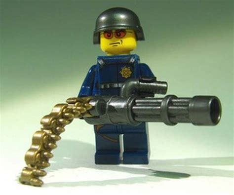 BrickArms Gunmetal Minigun w/ Brass Ammo Chain - Brick Republic