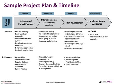 Strategic Planning Timeline Estimate pic 2022 | Social Impact Architects