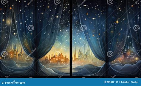 A Painting of a Window with a View of a City Stock Illustration ...