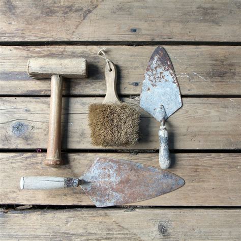 Vintage Masonry Tools / Bricklaying Industrial Home Decor