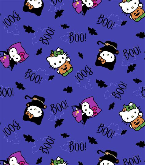 Holiday Inspirations Fabric Halloween Hello Kitty | Hello kitty halloween wallpaper, Hello kitty ...