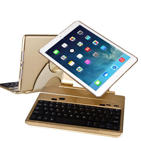 Best 360 Degree Rotation Removable Gold iPad Air 2 Keyboard IPK06 | Cheap Cell-phone Case With ...