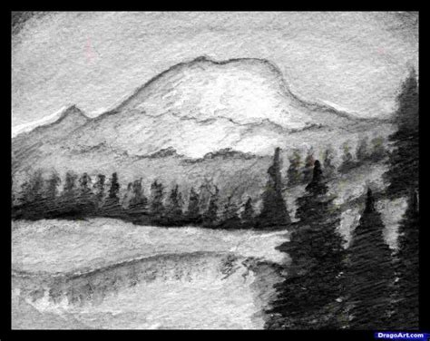 Shading Landscape Drawing at PaintingValley.com | Explore collection of ...