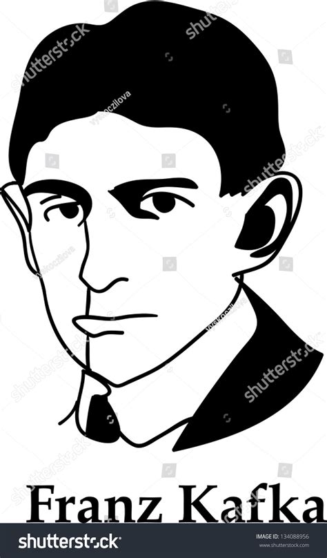 Franz Kafka - blanco y negro: vector de stock (libre de regalías) 134088956