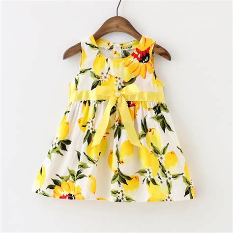 Summer Baby Girl Dress Lemon Infant Dress Toddler Girls Baby Clothing ...