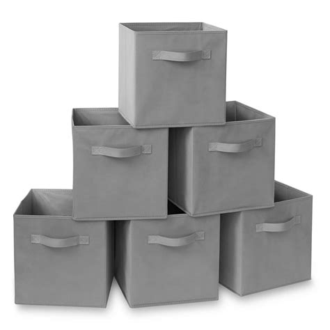 Casafield Set of 6 Collapsible Fabric Cube Storage Bins - 11" Foldable ...