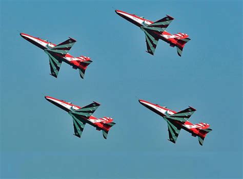 Surya Kiran aerobatic team flies six Hawk aircraft