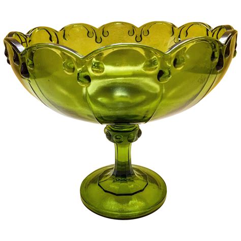 Vintage Green Glass Bowl | Chairish