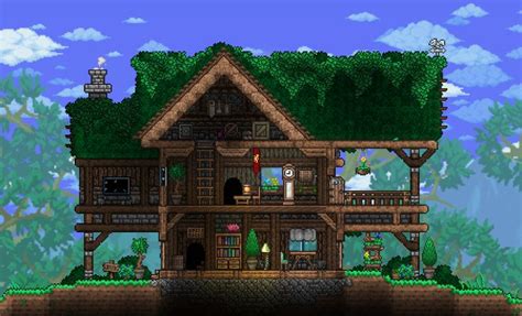 terraria leaf and wood house in 2022 | Terraria house design, Terraria ...