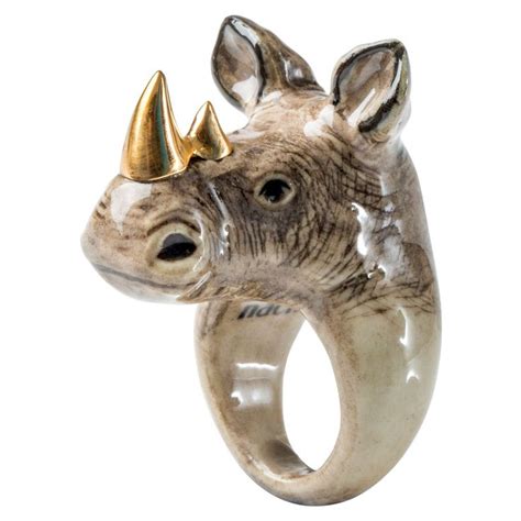 Gold Rhino Porcelain Ring | Artistic jewelry, Gold jewelry, Jewelry