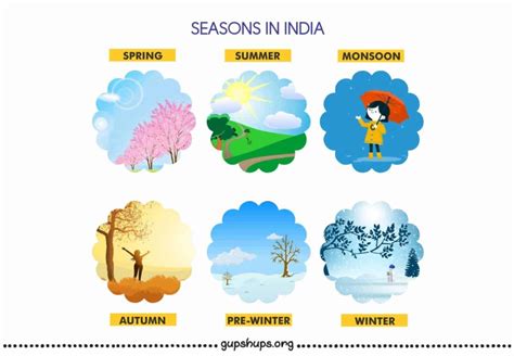 Seasons in India- Spring, Summer, Pre-Winter, Winter, Autumn and Rainy