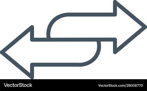 Linear double arrow icon in four direction web Vector Image