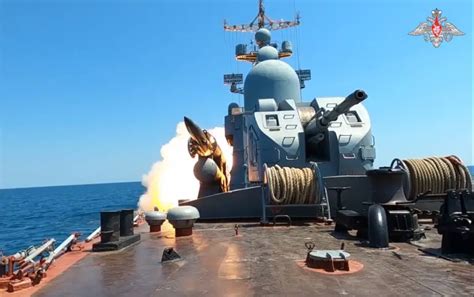 Russian corvette Ivanovets fires supersonic missile on Ukrainian ...