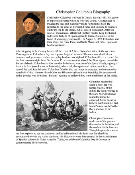 Christopher Columbus Biography