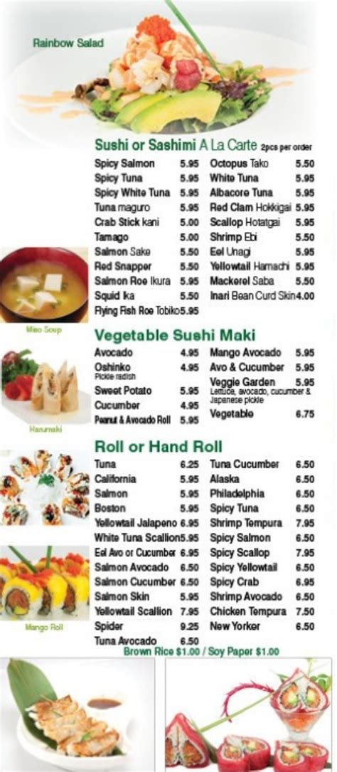 Ichiban Sushi Menu | Ichiban