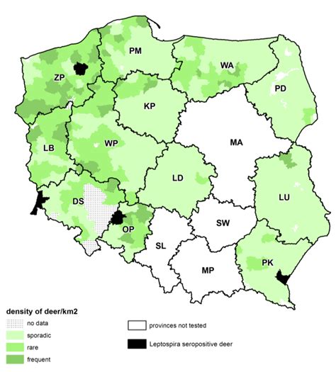 Geographical distribution of red deer, roe deer, and fallow deer in... | Download Scientific Diagram