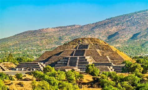 Pyramid of the Moon at Teotihuacan in Mexico Stock Image - Image of ...