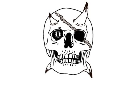 Demon Skull Line Art With Transparent Background 24032788 PNG