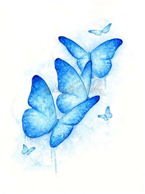 Blue Butterfly Print Butterflies Print Watercolor Butterfly | Etsy ...