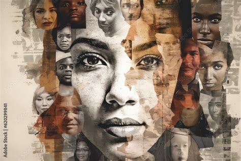 collage of diverse faces, different races and ethnicities, inclusivity ...