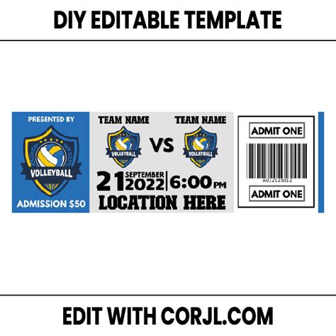 Volleyball Game Ticket – C and D Designs Co Shop