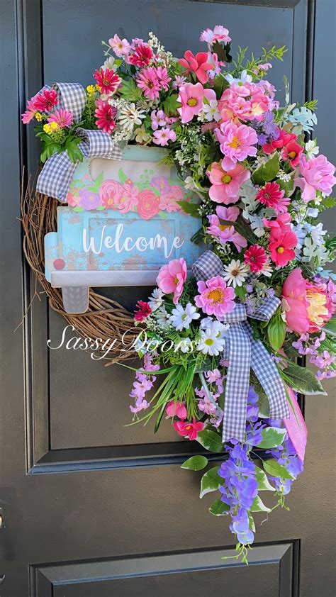 Spring And Summer Door Wreath, Daisy Wreath, Mother’s Day Wreath, Sassy Doors Wreath-Front Door ...