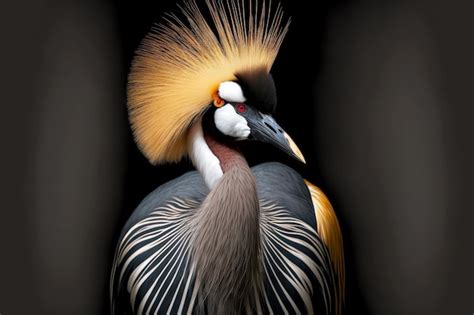 Premium Photo | Beautiful grey brown crane bird with long yellow tuft