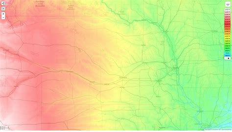 Nebraska topographic map, elevation and landscape