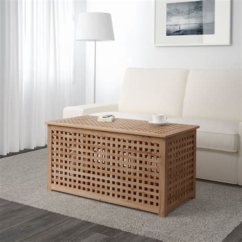 HOL Storage table, acacia, 98x50 cm - IKEA