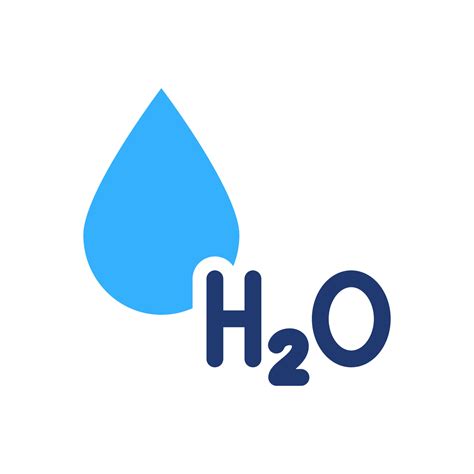 H2O Colorful Silhouette Icon. Water Drop Color Icon. Chemical Formula ...