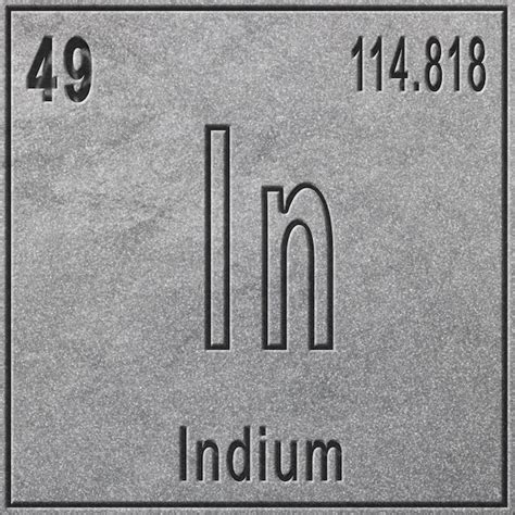 Premium Photo | Indium chemical element, sign with atomic number and ...