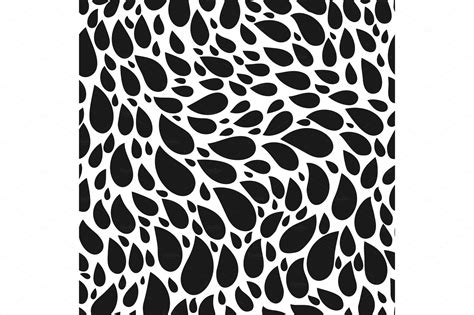 Abstract seamless drop pattern. Monochrome black and white texture. Repeating geometric simple ...