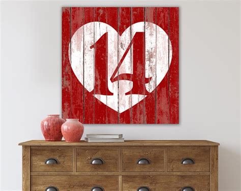 Rustic Farmhouse Wall Art Red Heart Love Sign Valentines Day | Etsy