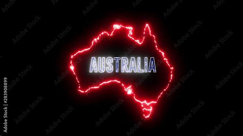 Neon map of Australia continent. Outline of Australian country, neon, led light. 素材庫影片 | Adobe Stock