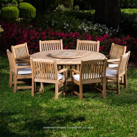 Round Teak Dining Table Set - Westminster Teak Outdoor Furniture