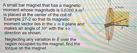 Solved A small bar magnet that has a magnetic moment whose | Chegg.com