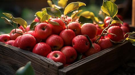 Premium AI Image | Farmer Harvesting Apples with a Full Basket