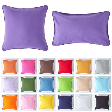 Homescapes 100% Cotton Plain Cushion Covers Square Rectangular Washable | eBay