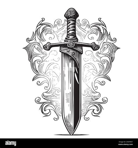 Antique sword hand drawn sketch Vector illustration Stock Vector Image ...