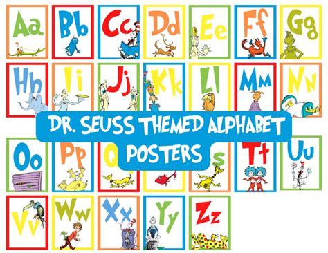 Dr Seuss Alphabet Posters Learn Your Abc's Alphabet - Etsy