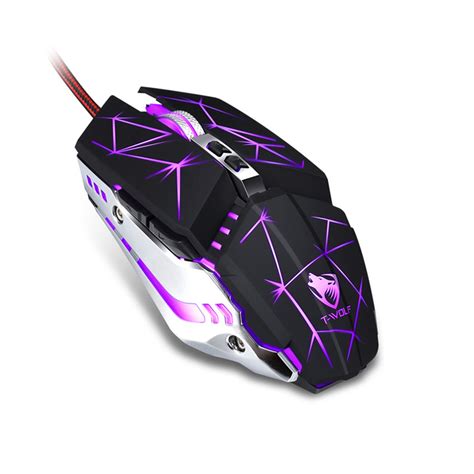 T-Wolf V7 Wired Gaming Mouse Macro Programming Mouse 7 Buttons Adjustable 4800DPI Optical ...