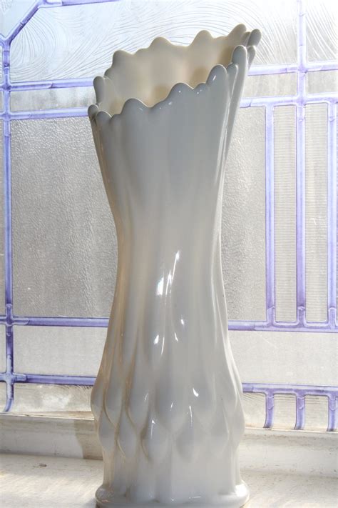 Milk Glass Vase Vintage Mid Century Swung Glass